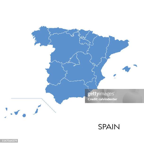 spanien map - spanien stock-grafiken, -clipart, -cartoons und -symbole