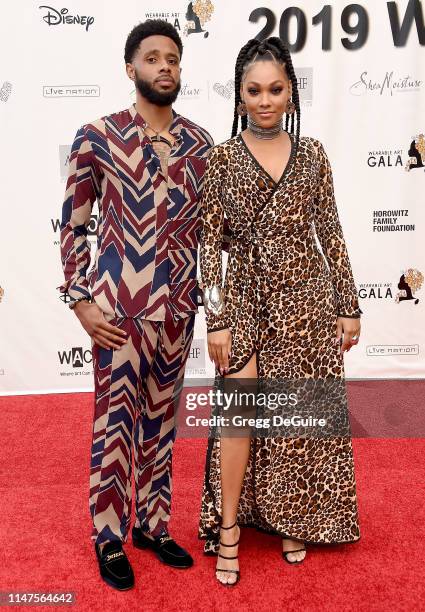 Bria Murphy and Larry Drew arrive at the WACO Theater Center's 3rd Annual Wearable Art Gala at The Barker Hangar at Santa Monica Airport on June 1,...