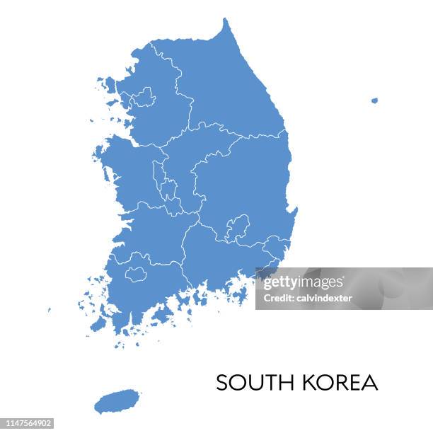 ilustrações, clipart, desenhos animados e ícones de mapa de coreia do sul - south korea