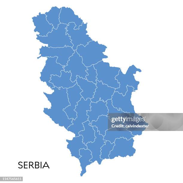 serbia map - serbia map stock illustrations