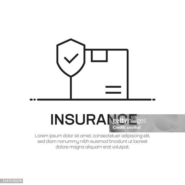 保險向量線圖示-簡單的細線圖示, 優質設計項目 - piggy bank 幅插畫檔、美工圖案、卡通及圖標