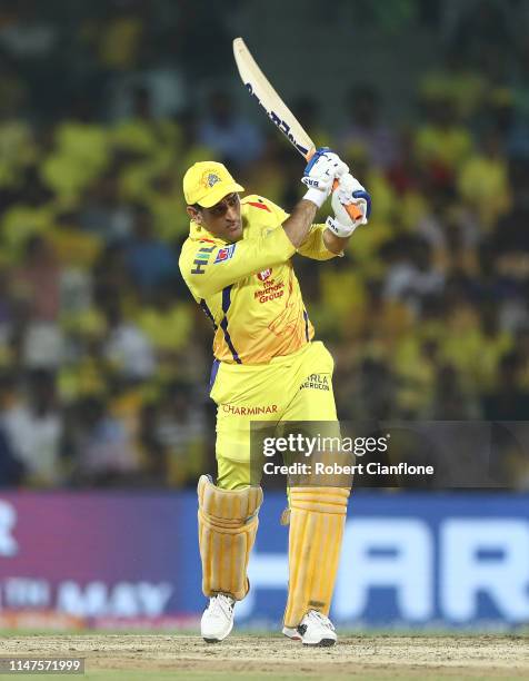 Ms Dhoni of the Chennai Super Kings bats during the India Premier League IPL Qualifier Final match between the Mumbai Indians and the Chennai Super...