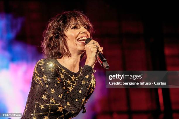 Giorgia performs on stage at Mediolanum Forum on May 6, 2019 in Milan, Italy.