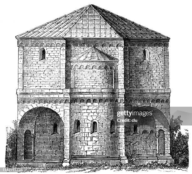 double chapel in the imperial palace goslar - goslar stock illustrations