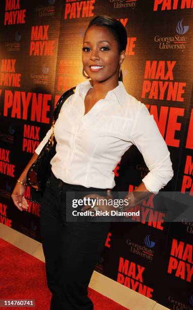 Actress Keshia Knight-Pulliam attends the Max Payne Red Carpet Screening Featuring Chris "Ludacris" Bridges at Rialto Center For The Arts on October...