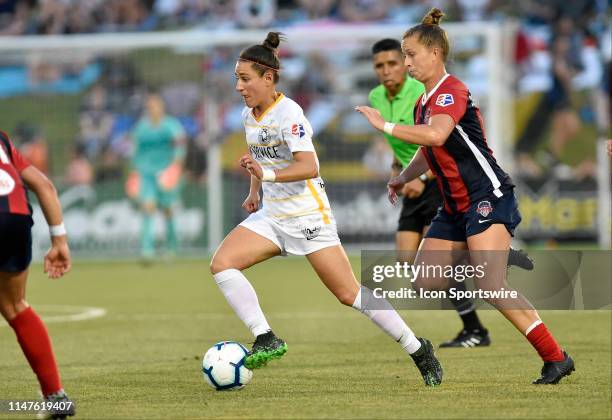 Utah Royals FC midfielder Veronica Vero Boquete Giadans dribbles through defenders during the National Womens Soccer League game between the Utah...