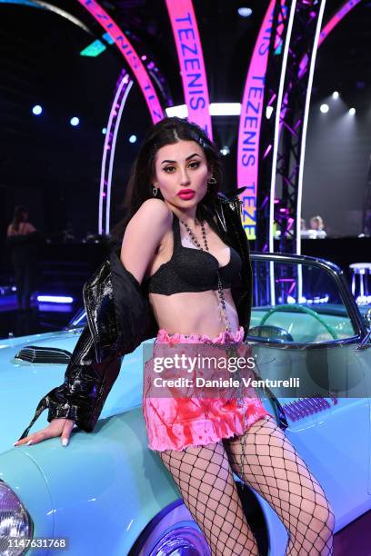 Greta Menchi attends the TEZENIS Show - Drive In on May 07, 2019 in Verona, Italy.