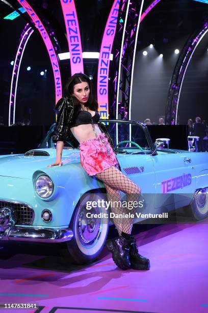 Greta Menchi attends the TEZENIS Show - Drive In on May 07, 2019 in Verona, Italy.