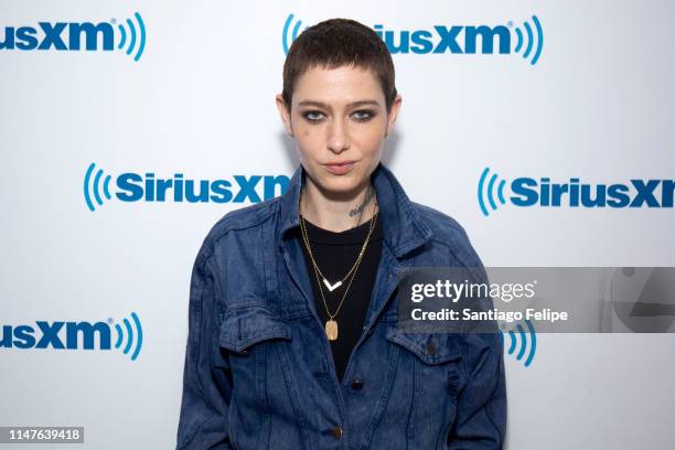 Asia Kate Dillon visits SiriusXM Studios on May 07, 2019 in New York City.