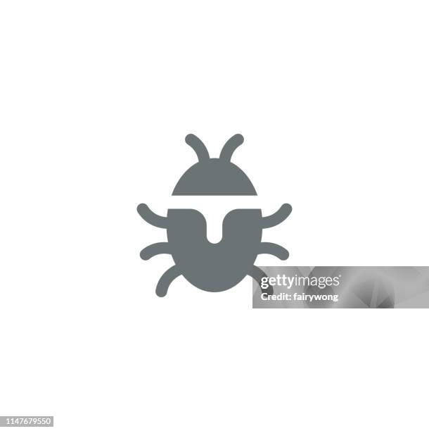 stockillustraties, clipart, cartoons en iconen met bug icoon - computer crime