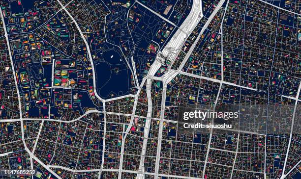 art illustration map,tokyo city structure,near ueno park,japan - ueno park stock illustrations