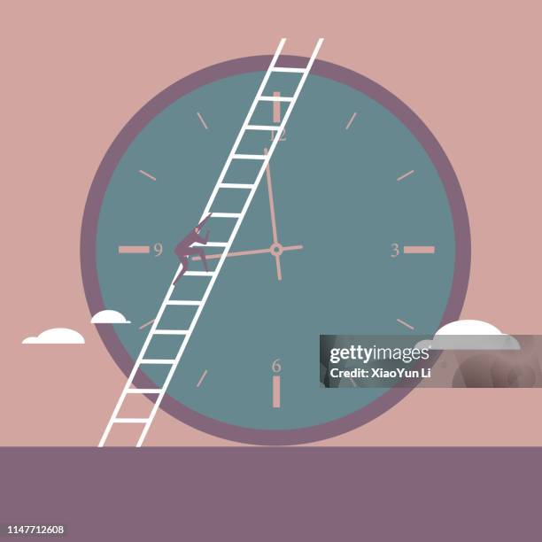 Clock Ladder Digital Clock Cartoon Photos and Premium High Res Pictures - Getty Images