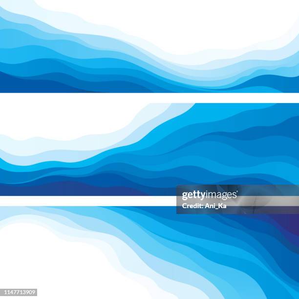 stockillustraties, clipart, cartoons en iconen met golven - stromend water