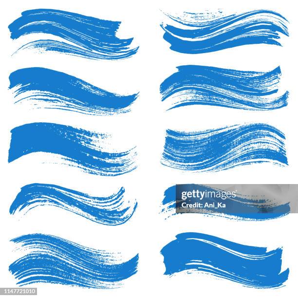 set of strokes - paint stroke stock illustrations