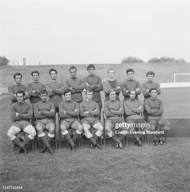 British soccer team AFC Wimbledon, group photo, UK, 14th August 1969.