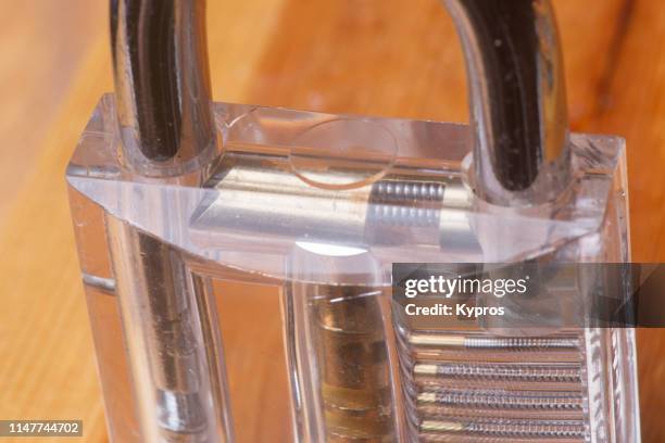 lock-picking padlock - transparent - lock picking stock pictures, royalty-free photos & images