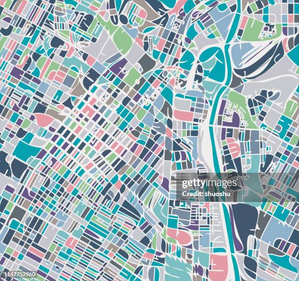 art illustration map,los angeles city,near union station,usa - union station los angeles stock illustrations