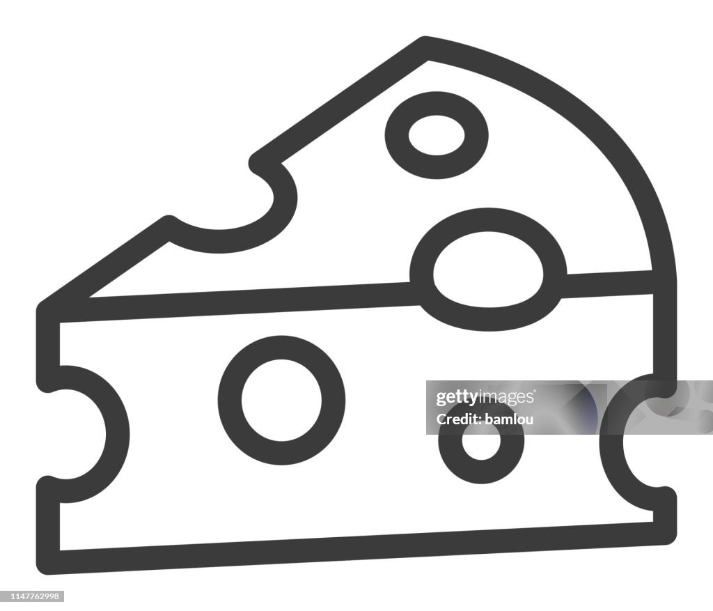 Icon Swiss Cheese Piece Outline Grey Basic