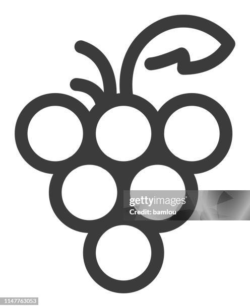 icon wine grapes outline grey basic - field sampling stock illustrations