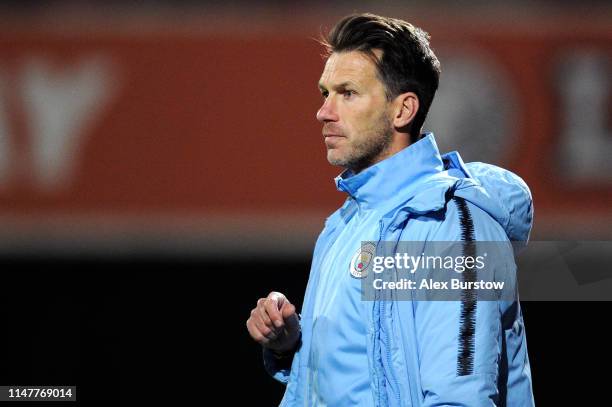 Gareth Taylor, Manager of Manchester City U18 looks on during the friendly match between Brentford B and Manchester City U18 at Griffin Park on May...