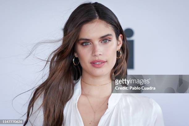 Portuguese model Sara Sampaio presents Xti new collection at Heritage Hotel on May 08, 2019 in Madrid, Spain.
