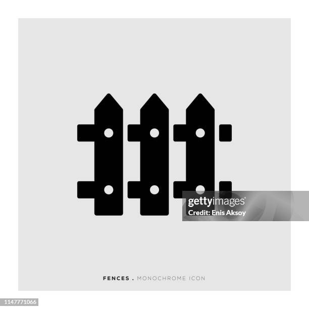 fences monochrome icon - farm icons stock illustrations