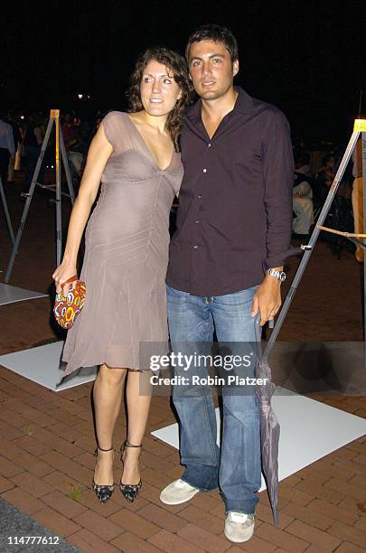 Fabian Basabe and sister Nicole during "Fantastic Four" New York City Premiere - Arrivals at Liberty Island in New York City, New York, United States.