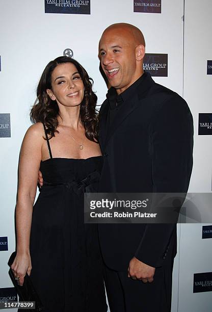 Annabella Sciorra and Vin Diesel during "Find Me Guilty" New York Premiere - Inside Arrivals at Sony Lincoln Square in New York City, New York,...