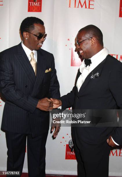 Sean Combs and Andre Harrell during Time Magazine's 100 Most Influential People 2006 - Inside Arrivals at Jazz at Lincoln Center in New York City,...