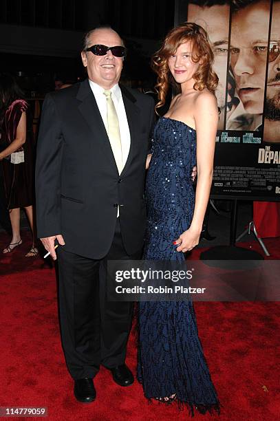 Jack Nicholson and Paz de la Huerta during "The Departed" New York City Premiere at Ziegfeld Theater in New York City, New York, United States.