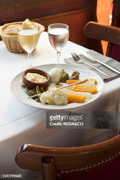 Aioli, traditional appetizer, Bar Restaurant La Caravelle, Marseille, France, Europe.