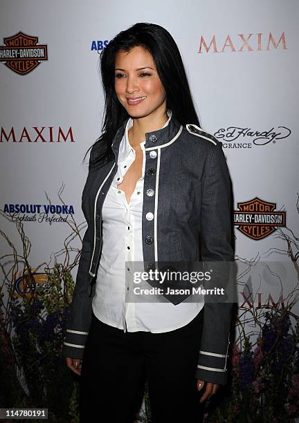 Actress Kelly Hu arrives at the 11th annual Maxim Hot 100 Party with Harley-Davidson, ABSOLUT VODKA, Ed Hardy Fragrances, and ROGAINE held at...