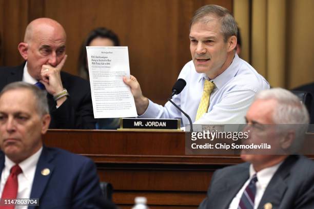 House Judiciary Committee member Rep. Jim Jordan speaks during a mark-up hearing where members may vote to hold Attorney General William Barr in...