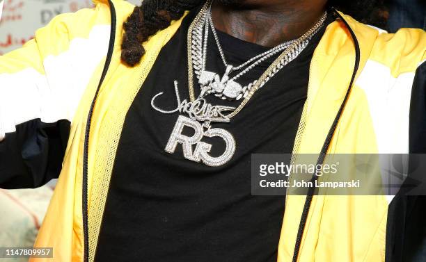 Jacquees, jewelry detail, visits Music Choice on May 08, 2019 in New York City.