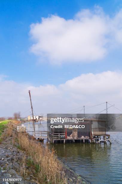 Parco del delta del fiume Po Natural Park. Strada Istria road. Trabucco. Comacchio. Emilia Romagna. Italy. Europe.