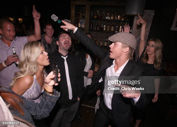 Marabeth Hough, Derek Hough and Julianne Hough attend Kelly Osbourne's birthday party held at h.wood on October 26, 2009 in Hollywood, California.