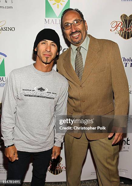 Musician Sully Erna and CEO Malibu House of Hope, Vincent Salazar attend "Hold Em for the Homeless" to Benefit Malibu House of Hope presented by The...