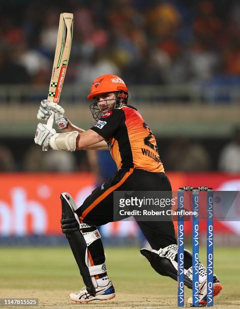 Kane Williamson of the Sunrisers Hyderabad bats during the Indian Premier League IPL Eliminator Final match between the Delhi Capitals and the...