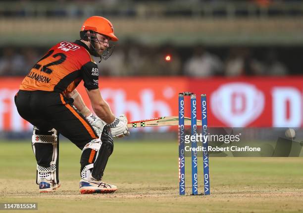 Kane Williamson of the Sunrisers Hyderabad is bowled by Ishant Sharma of the Delhi Capitals during the Indian Premier League IPL Eliminator Final...