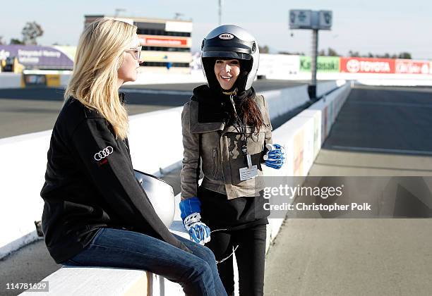 Actress Candace Accola and singer/actress Kate Voegele attends Oakley Presents "Learn to Ride" with the Audi Sportscar Experience fueled by Muscle...