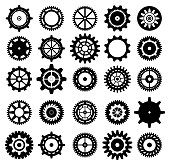 Set of gear icons