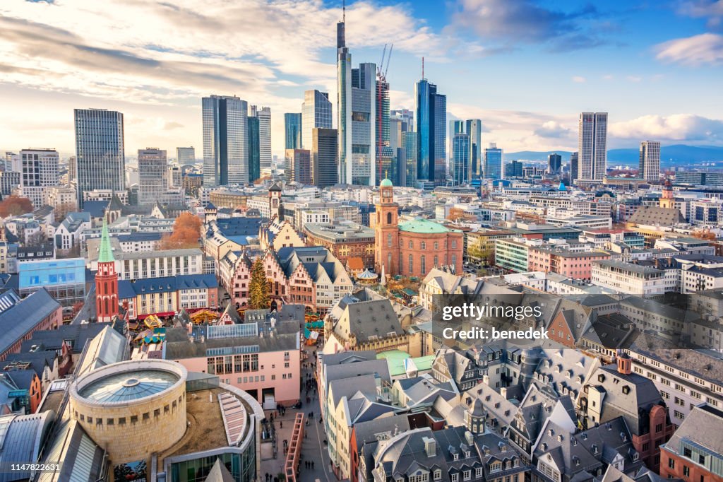 Skyline of downtown Frankfurt am Main Germany