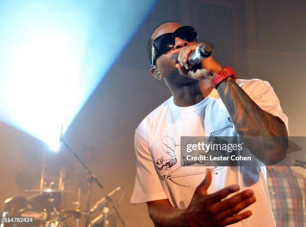 Recording artist Shae Haley of N.E.R.D onstage during the N.E.R.D "Seeing Sounds" performance and release party presented by Zune at the Roosevelt...