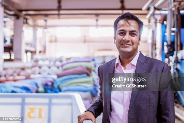 portrait of a factory owner - india business stock pictures, royalty-free photos & images
