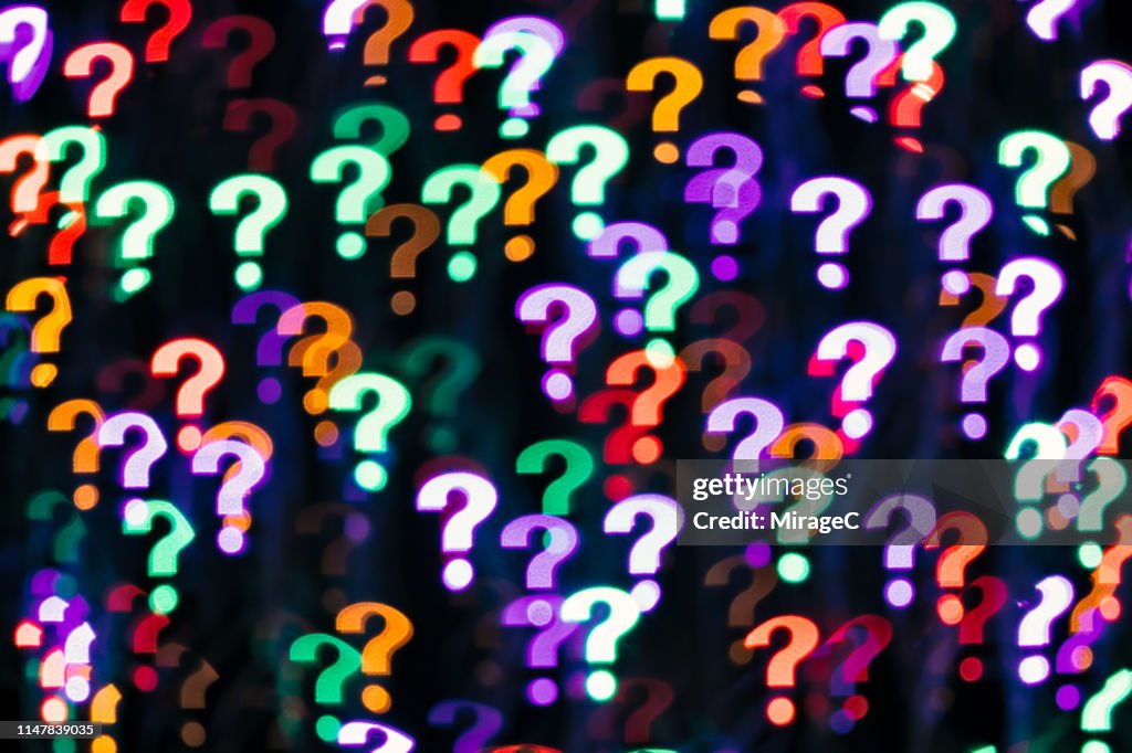 Question Mark Shape Bokeh Backdrop