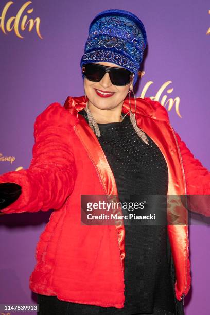 Singer Lamia Naoui a.k.a. Laam attends the “Aladdin” Paris Gala Screening at Cinema Le Grand Rex on May 08, 2019 in Paris, France.