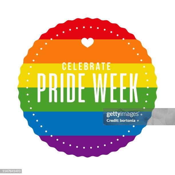 pride week rainbow button - nonbinary stock illustrations