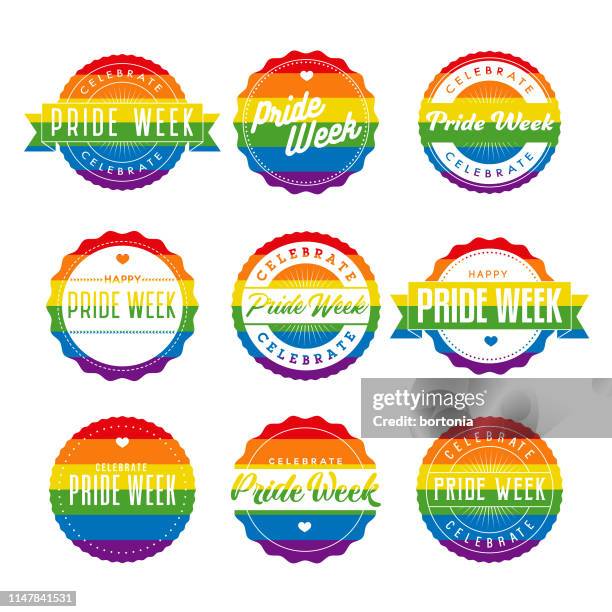 pride week rainbow icon set - non binary gender stock illustrations