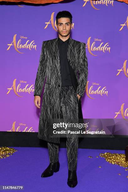 Mena Massoud attends the "Aladdin" gala screening at Le Grand Rex on May 08, 2019 in Paris, France.