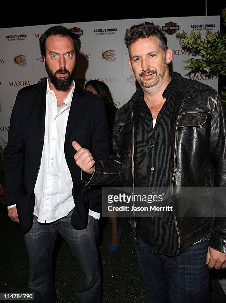 Comedians Tom Green and Harland Williams arrive at the 11th annual Maxim Hot 100 Party with Harley-Davidson, ABSOLUT VODKA, Ed Hardy Fragrances, and...